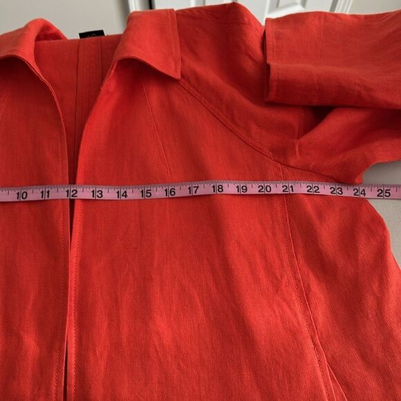 Talbots Women’s Irish Linen Open Front Jacket Orange Size XLP - Picture 6 of 9